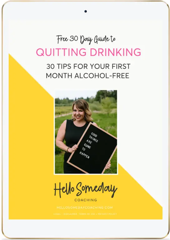 Free 30 Day Guide To Quitting Drinking For Busy Women. 30 Tips For Your First Month Alcohol-Free.