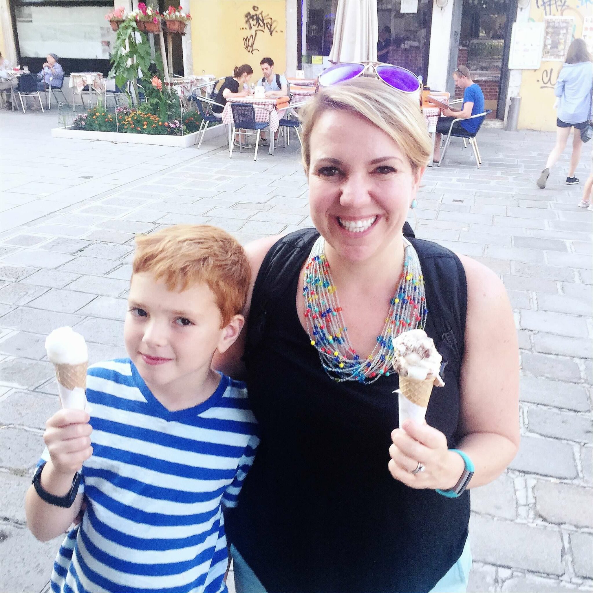 Sugar Cravings After Quitting Alcohol - Gelato Crawl In Venice With My Son at 4 Months Alcohol-Free instead of getting a carafe of wine