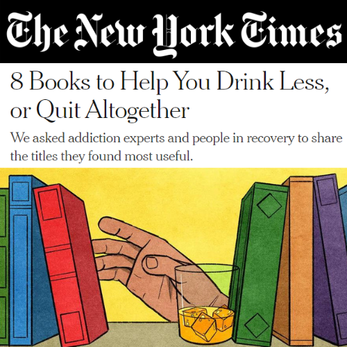 New York Times Article on 8 books to help you drink less or quit alcohol with Casey McGuire Davidson Of The Hello Someday Podcast